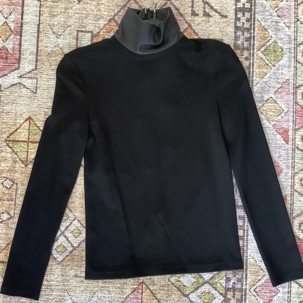 NWT Helmut Lang long sleeve “leather neck bondage T”